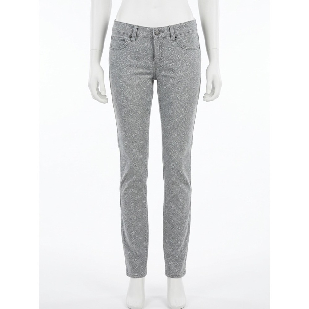 Prana Kara Gray Geometric Floral Stretch Denim Jeans Womens Size 4/27